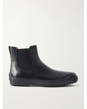 Tod's Winter Gommino Leather Chelsea Boots - Schwarz