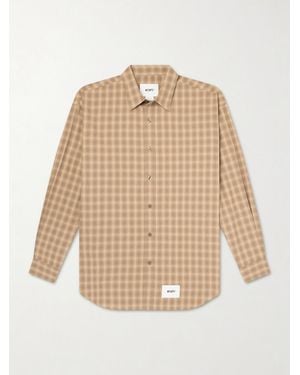 WTAPS Logo-Appliquéd Checked Woven Shirt - Natur