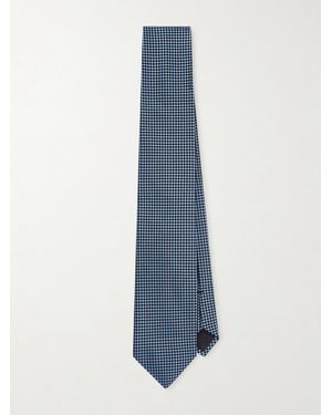 Tom Ford 8Cm Checked Silk Tie - Blue