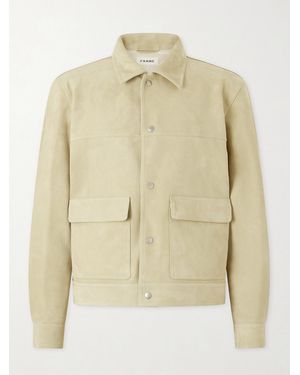 FRAME Suede Trucker Jacket - Natural