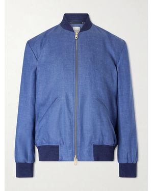 Paul Smith Linen Bomber Jacket - Blue
