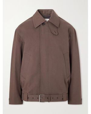 Dries Van Noten Belted Cotton-Blend Gabardine Blouson Jacket - Brown