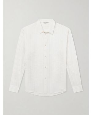 A Kind Of Guise Fulvio Pinstriped Cotton, Silk And Linen-Blend Shirt - White