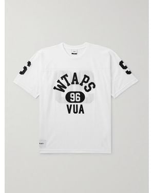WTAPS Logo-Print Mesh T-Shirt - Blue