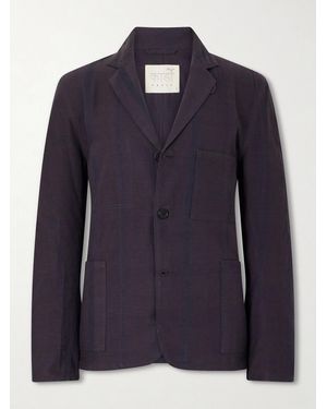 Kardo Somesh Checked Cotton Suit Jacket - Blue
