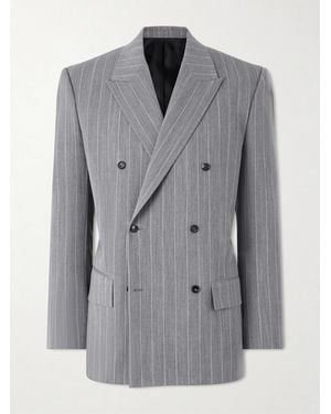 Bottega Veneta Pinstriped Wool Blazer - Grey