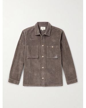 Folk Anniversary Patch Cotton-corduroy Overshirt - Brown
