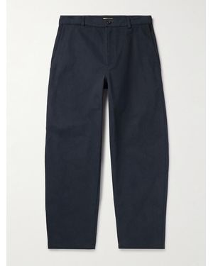 De Bonne Facture Balloon Barrel-Leg Cotton-Drill Trousers - Blue