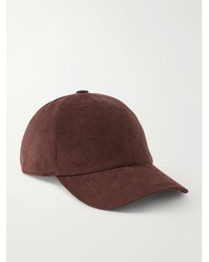 James Purdey & Sons Logo-embroidered Cotton-corduroy Baseball Cap - Brown