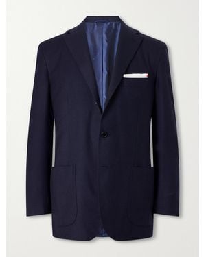 Kiton Virgin Wool Suit Jacket - Blue