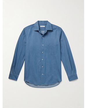 Loro Piana André Cotton-Chambray Shirt - Blue