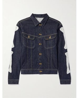 Kapital Crochet-Trimmed Denim Jacket - Blue