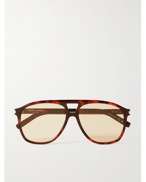 Saint Laurent Aviator-style Tortoiseshell Acetate Sunglasses - Natural