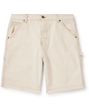 CHERRY LA Carpenter Straight-leg Denim Shorts - Natural