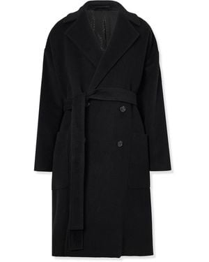 Acne Studios Owarna Double-Breasted Belted Wool Coat - Black