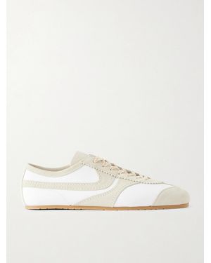 Dries Van Noten Suede-Trimmed Leather Trainers - Natural