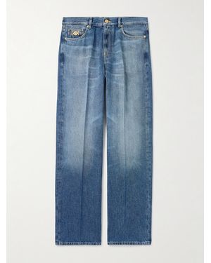 Versace Straight-Leg Embellished Jeans - Blue