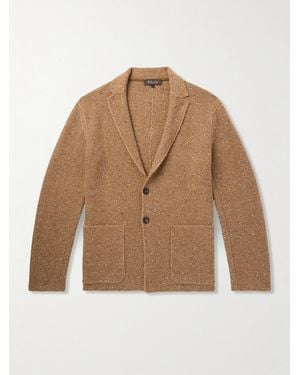 Loro Piana Cerbonnio Cashmere And Linen-blend Tweed Cardigan - Natural