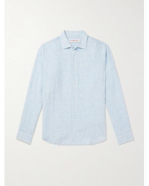Orlebar Brown Giles Linen Shirt - Blue