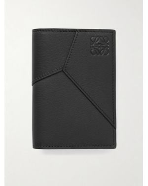 Loewe Puzzle Edge aufklappbares Kartenetui aus Leder - Schwarz
