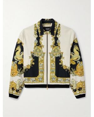 Versace Printed Woven Blouson Jacket - Metallic