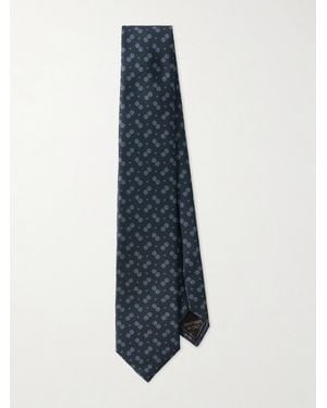 Brioni 8cm Silk-Jacquard Tie - Blau