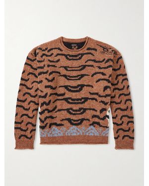 Kapital Nepal Tiger Intarsia Wool-Blend Jumper - Brown