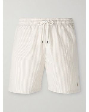 Polo Ralph Lauren Mid-length Cotton-blend Seersucker Swim Shorts - Natural