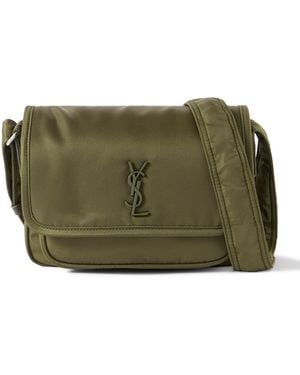 Saint Laurent Niki Small Logo-Embellished Leather-Trimmed Shell Messenger Bag - Green