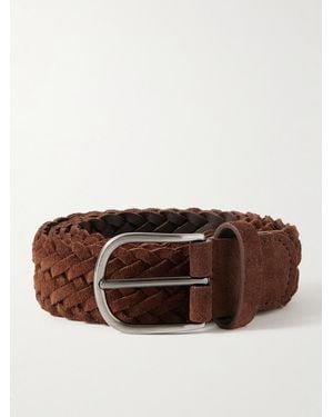Anderson's 3.5Cm Woven Suede Belt - Brown