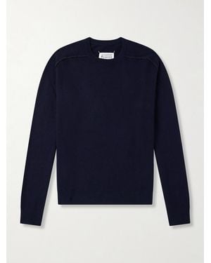 Maison Margiela Knitted Wool Sweater - Blue