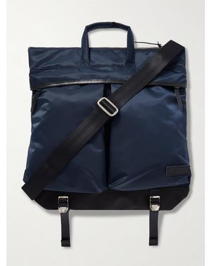 master-piece Lightning Leather-Trimmed Nylon-Twill And Cordura Tote Bag - Blu