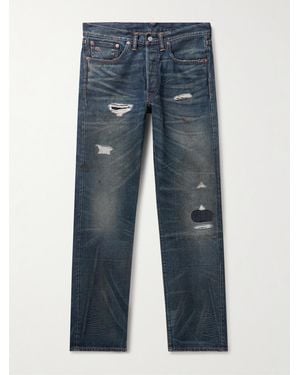 RRL Straight-Leg Distressed Selvedge Jeans - Blue