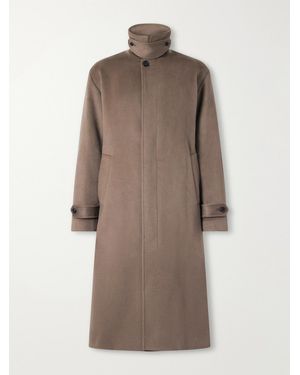 NN07 Gibson 80040 Wool-Blend Flannel Coat - Brown