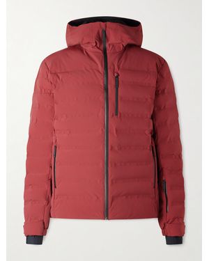Aztech Mountain Pyramid Quilted Hooded Ski Jacket - Red