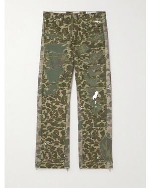 GALLERY DEPT. Venura Straight-leg Patchwork Camouflage-print Cotton-canvas Trousers - Green