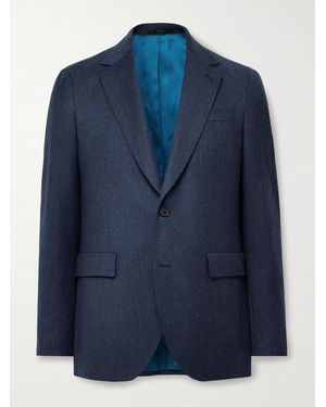 Paul Smith Wool And Cashmere-Blend Flannel Suit Jacket - Blue