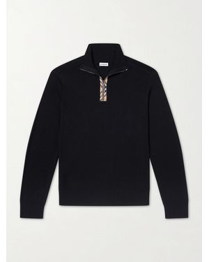 Burberry Wool Half-zip Jumper - Blue