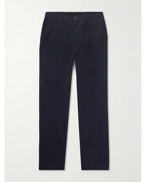 Sunspel Straight-leg Cotton-drill Trousers - Blue