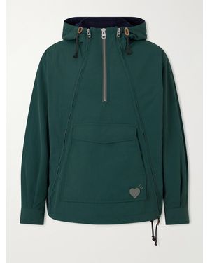 Human Made Multi-Zip Logo-Detailed Hooded Shell Jacket - Green