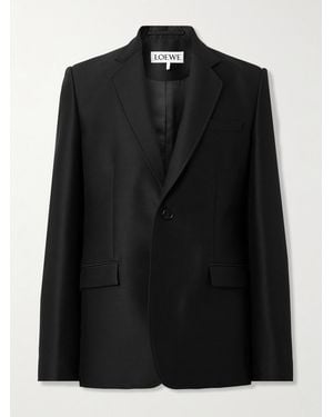 Loewe Grain De Poudre Wool And Silk-Blend Blazer - Black