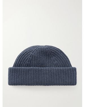 NN07 Sailor 6650 Ribbed Wool-Blend Beanie - Blue
