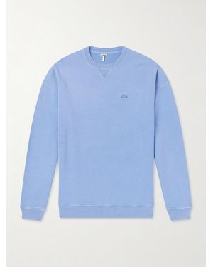 Loewe Anagram-Embroidered Cotton-Jersey Sweatshirt - Blue
