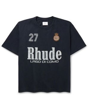 送料関税込み RHUDE + Como 1907 ロゴプリント Tシャツ RHUDE + Como 1907 Lago di Como Logo-Print Cotton-Jersey T