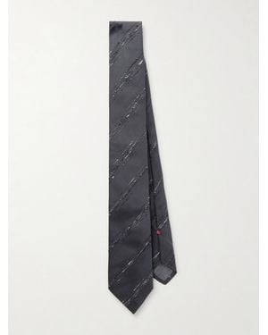 Brunello Cucinelli 8Cm Silk And Cotton-Blend Tie - White