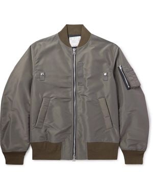 Sacai Padded Nylon-Twill Bomber Jacket - Gray
