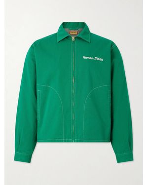 Human Made Logo-embroidered Cotton-twill Jacket - Green