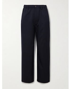 FRAME Easy Straight-Leg Wool-Twill Trousers - Blue