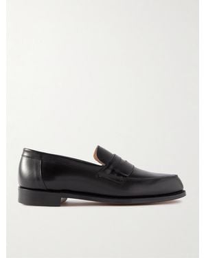 Grenson Epsom Leather Penny Loafers - Black