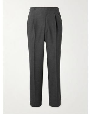 STÒFFA Tapered Pleated Wool Trousers - Grey